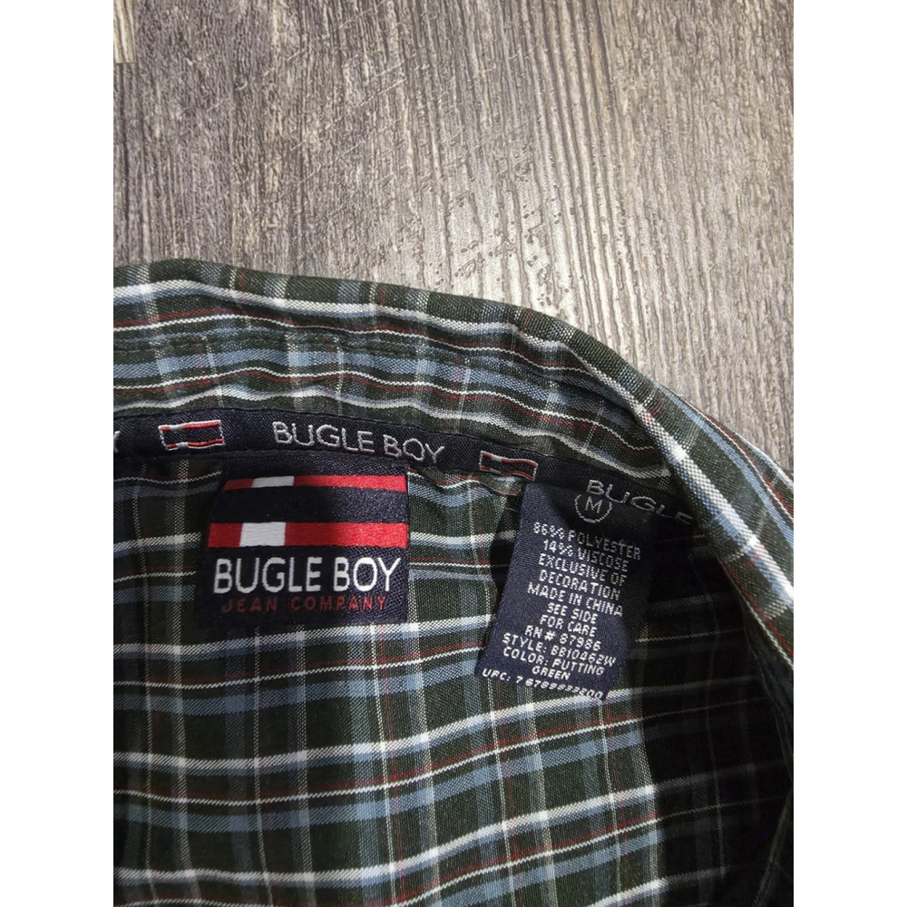 Vintage Bugle Boy Button Up Green Shirt Men's Size Medium - Picture 2 of 8